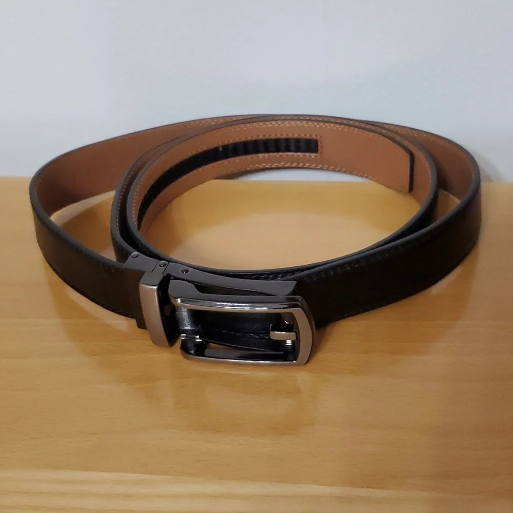 Comfort Click Black Adjustable Leather Belt